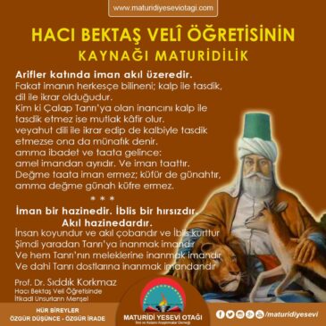 hacı bektaşi veli öğretisinin kaynağı maturidilik