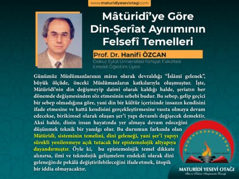 matüridi ye göre din şeriat ayırımının felsefi temelleri - hanifi özcan
